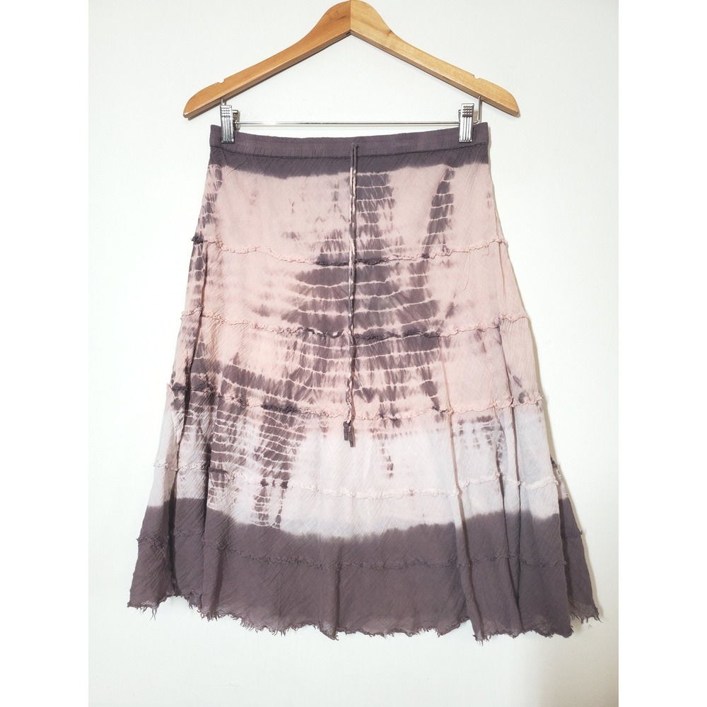 Compagnie Nouvelle Tiered Midi Skirt Tie Dye‎ Cotton Women's Medium Boho - Picture 2 of 6